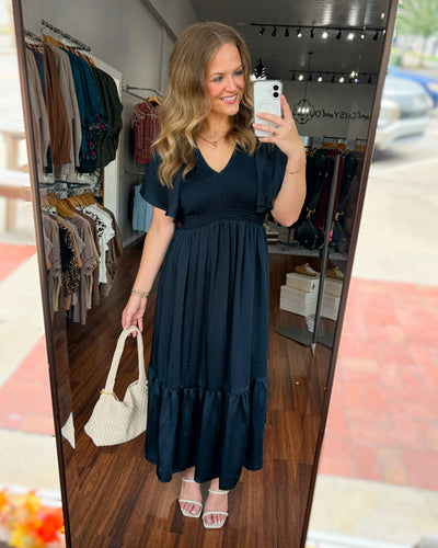 Celina Satin Midi Dress