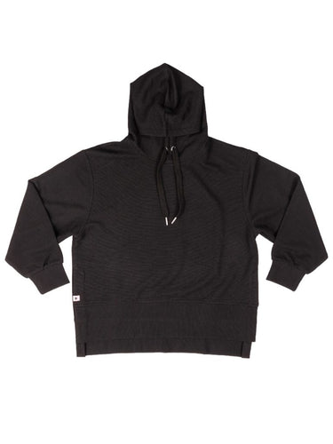Simply Ribbed Black Hoodie