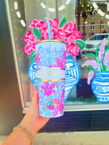 Lilly Pulitzer Tumbler with Straw