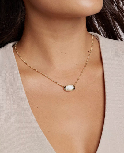 Elisa Bezel Pendant Gold Necklace