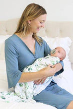 Load image into Gallery viewer, Dusty Blue Bamboo Knit Maternity Robe