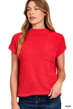 Load image into Gallery viewer, Z Chenille Waffle Pocket S/S Sweater