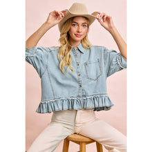 Load image into Gallery viewer, Kenzi Denim Button Up Shirt