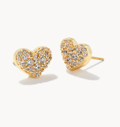 Ari Pave Heart Earrings