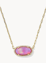 Load image into Gallery viewer, Kendra Scott Elisa Pave Frame Gold Short Pendant Necklace