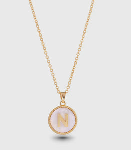 Gold MOP Initial Necklace