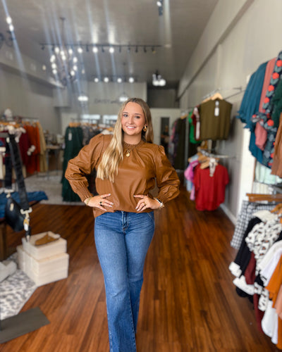 Mud Pie Putnam Leather Top