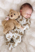 Load image into Gallery viewer, Beary Sweet Bamboo Waffle Zipper Footie