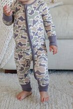 Load image into Gallery viewer, Convertible Bamboo Zip Romper | Camo Cutie