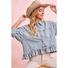 Load image into Gallery viewer, Kenzi Denim Button Up Shirt