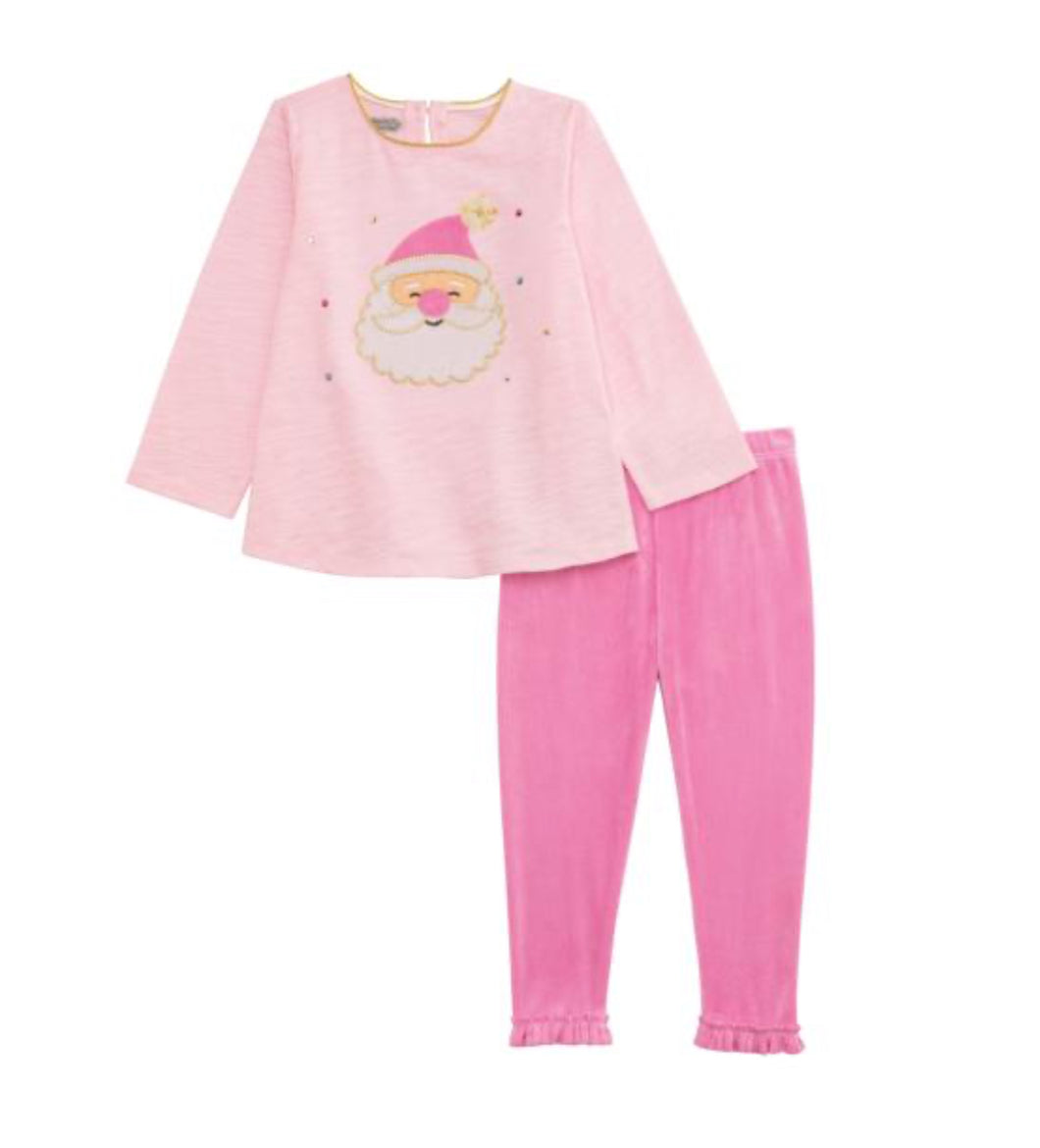 Mud Pie Pink Santa Tunic and Leggings