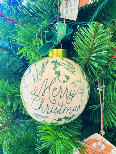 Mud Pie Toile Ball Ornament