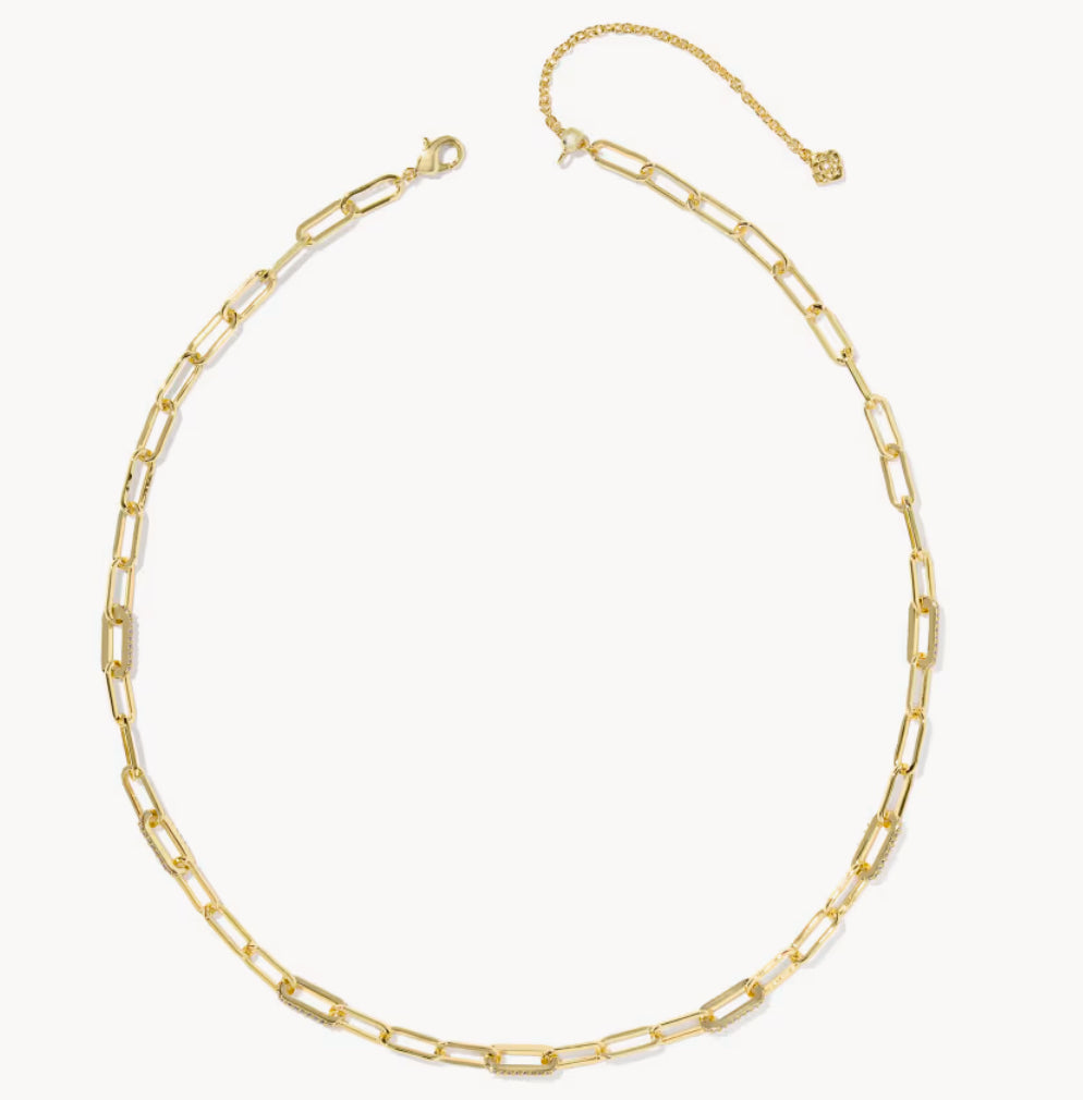 Bella Chain Gold White CZ Necklace