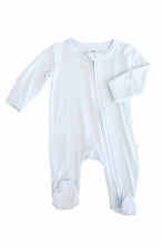 Load image into Gallery viewer, Baby Blue Bamboo Zipper Footie