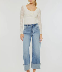 Leslie Cropped Wide Leg Jeans