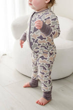 Load image into Gallery viewer, Convertible Bamboo Zip Romper | Camo Cutie