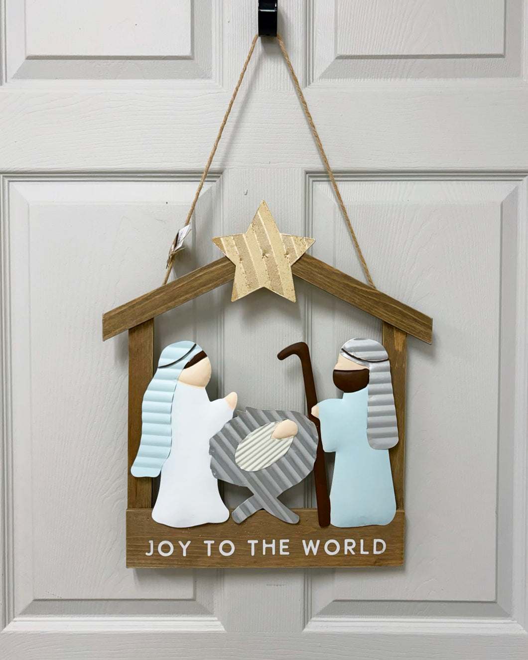 Mud Pie Wood Tin Nativity Door Hanger