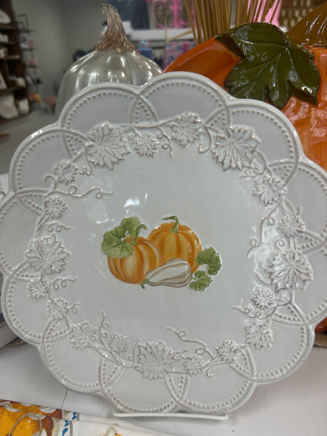 Mud Pie Small Pumpkin Platter