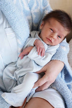 Load image into Gallery viewer, Baby Blue Bamboo Zipper Footie