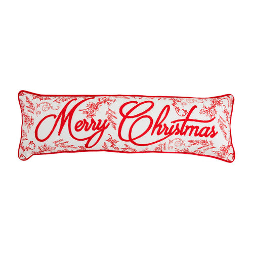 Long Xmas Embroidered Pillow