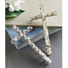 Load image into Gallery viewer, Wood &amp; Wire Pearl Cross