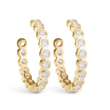 Load image into Gallery viewer, Bezel Set CZ Hoop Earrings