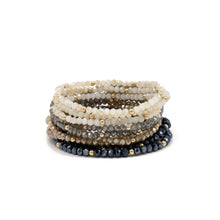 Load image into Gallery viewer, OG Shimmer Bracelet Stack in Champagne + Gold Filled