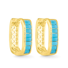 Load image into Gallery viewer, Turquoise Rectangle Hoop Earring | Ice Blu Collection