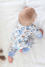 Load image into Gallery viewer, Rodeo Dreams Convertible Bamboo Zip Romper | Blue