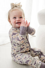 Load image into Gallery viewer, Convertible Bamboo Zip Romper | Camo Cutie