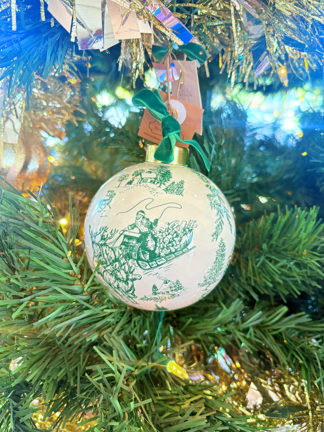 Mud Pie Toile Ball Ornament