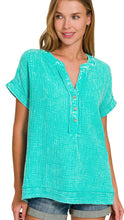 Load image into Gallery viewer, Z Gauze Henley Top