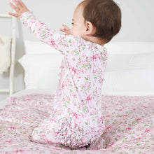 Load image into Gallery viewer, Bows in Bloom Ruffle Zipper Footie