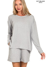 Load image into Gallery viewer, Z Melange L/S Tee Shorts Set
