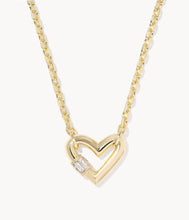 Load image into Gallery viewer, Emery Heart Pendant Gold Necklace White CZ