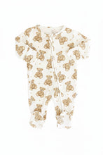 Load image into Gallery viewer, Beary Sweet Bamboo Waffle Zipper Footie