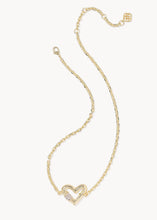 Load image into Gallery viewer, Emery Heart Pendant Gold Necklace White CZ