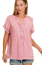 Load image into Gallery viewer, Z Gauze Henley Top