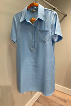 Load image into Gallery viewer, Ellie Collared Short Sleeve Shift Dress Lt Blue