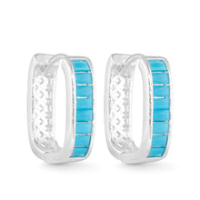 Load image into Gallery viewer, Turquoise Rectangle Hoop Earring | Ice Blu Collection