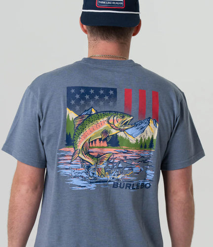 Burlebo Patriotic Scenic Fish Hunt Tee
