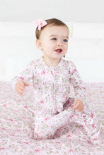 Load image into Gallery viewer, Bows in Bloom Ruffle Zipper Footie