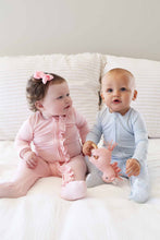 Load image into Gallery viewer, Baby Blue Bamboo Zipper Footie