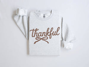 Thankful Bow Crew Neck Sweatshirt