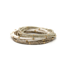 Load image into Gallery viewer, OG Classic Bracelet Stack in Pearl White + Gold Filled