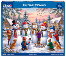 Load image into Gallery viewer, Building Snowmen - 500 Piece Jigsaw Puzzle