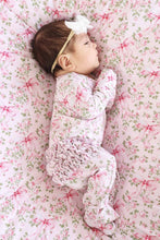 Load image into Gallery viewer, Bows in Bloom Ruffle Zipper Footie