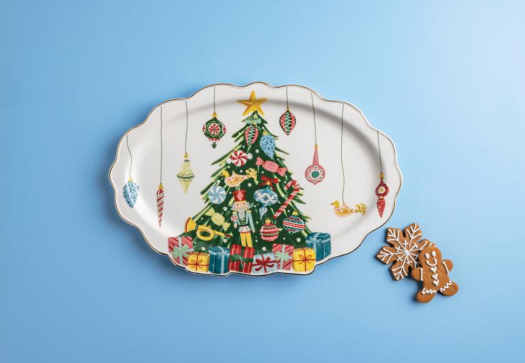 Mud Pie Xmas Tree Ornament Platter