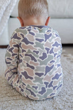 Load image into Gallery viewer, Convertible Bamboo Zip Romper | Camo Cutie