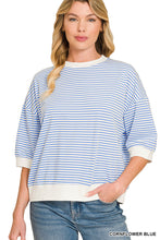 Load image into Gallery viewer, Z Striped 3/4 Sleeve Top